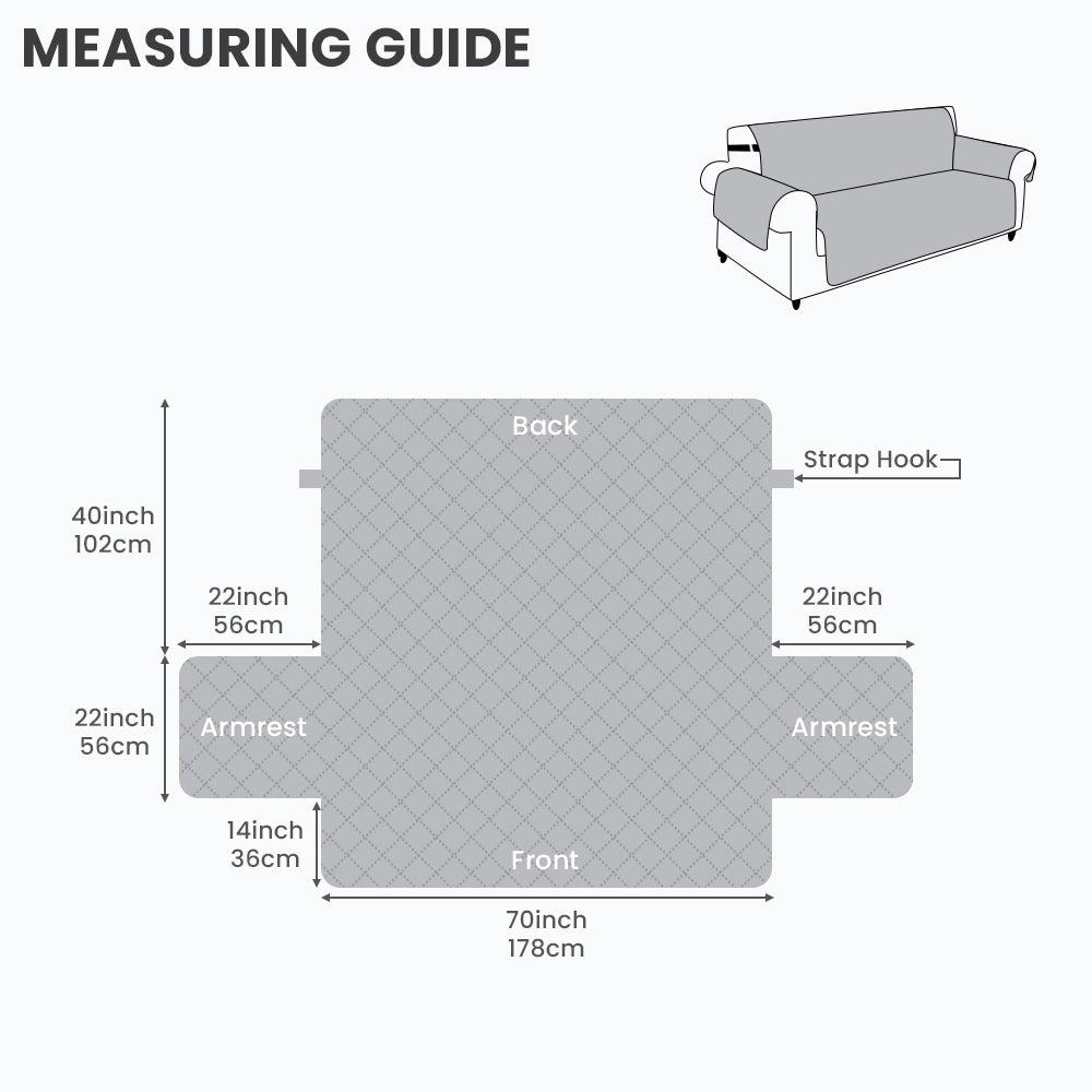 100% Waterproof Quilted Sofa Cover