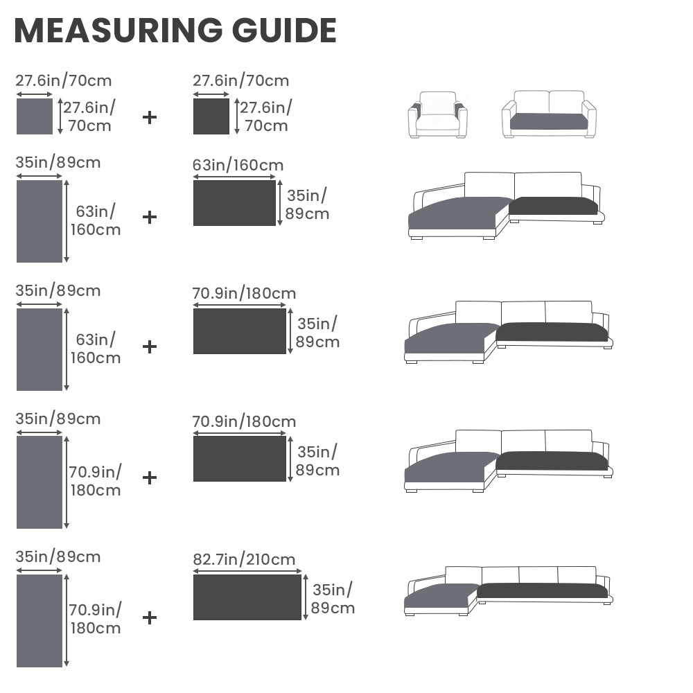 100% Waterproof L-Shaped Sectional Sofa Cover Set