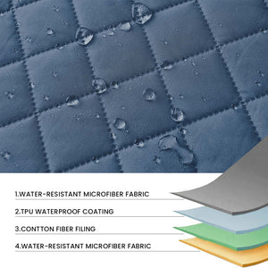 100% Waterproof Quilted Square Ottoman Cover