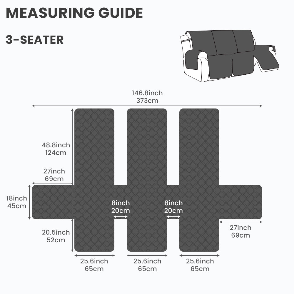 100% Waterproof Quilted Recliner Sofa Cover