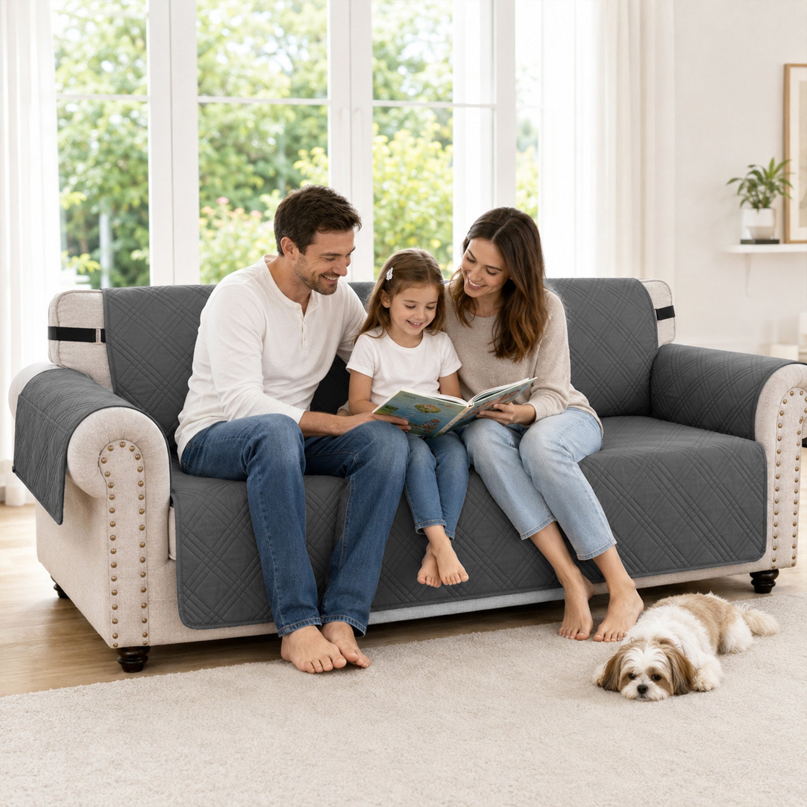 100% Waterproof Quilted 3 Seater Sofa Cover