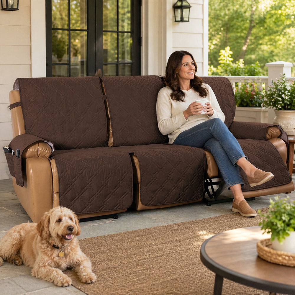 100% Waterproof Quilted 3 Seater Recliner Sofa Cover