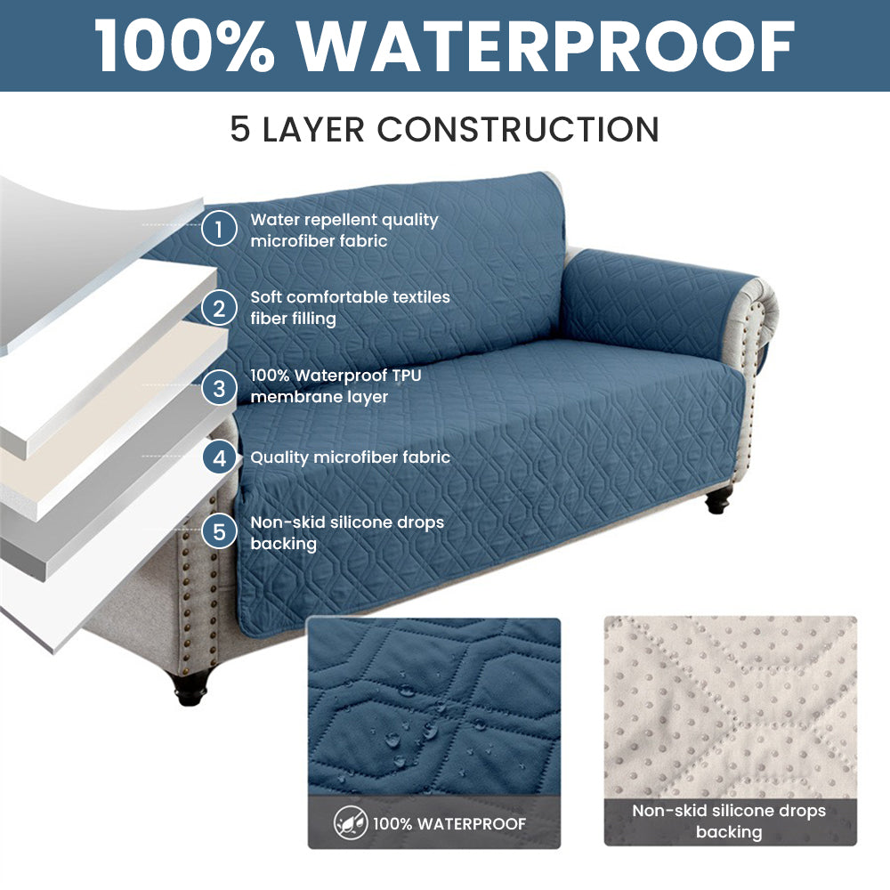 100% Waterproof Quilted Pet Sofa Cover