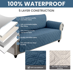 100% Waterproof Quilted Pet Sofa Cover