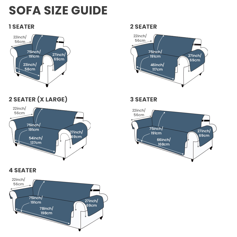 100% Waterproof Quilted Pet Sofa Cover