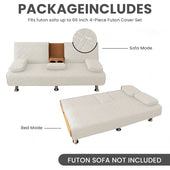 4-Piece Water-Resistant Quilted Futon Sofa Bed Cover Set