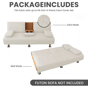 4-Piece Water-Resistant Quilted Futon Sofa Bed Cover Set