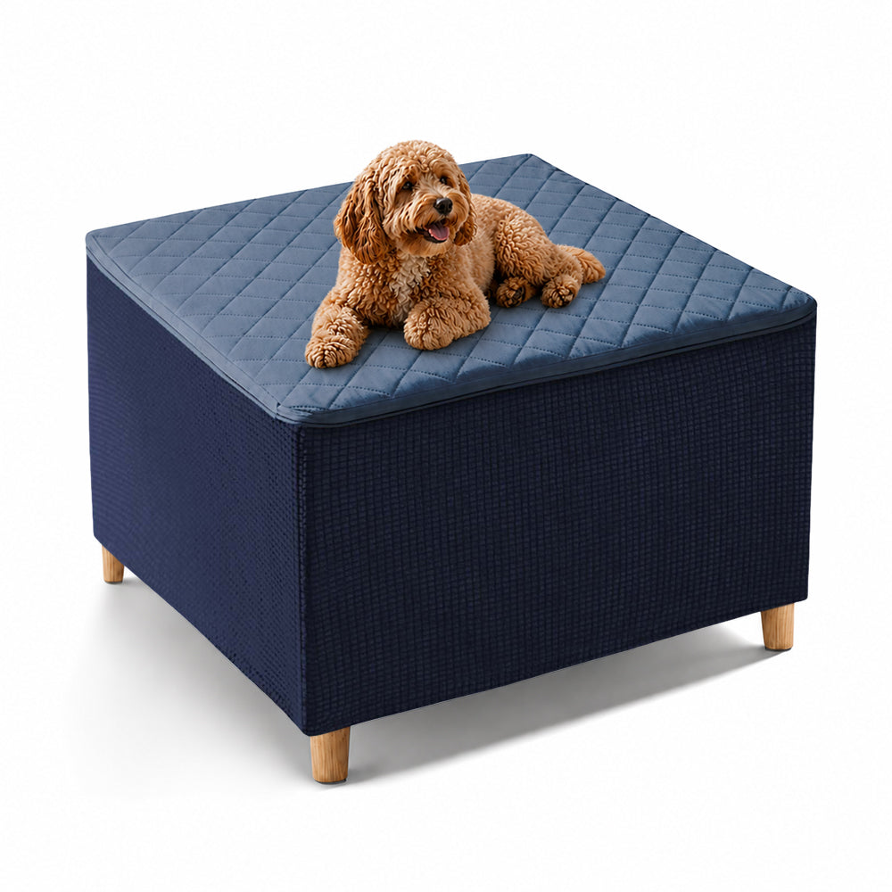 100% Waterproof Quilted Square Ottoman Cover