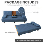 4-Piece Water-Resistant Quilted Futon Sofa Bed Cover Set