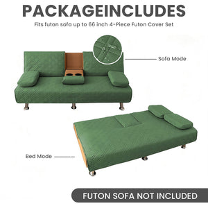 4-Piece Water-Resistant Quilted Futon Sofa Bed Cover Set