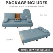4-Piece Water-Resistant Quilted Futon Sofa Bed Cover Set