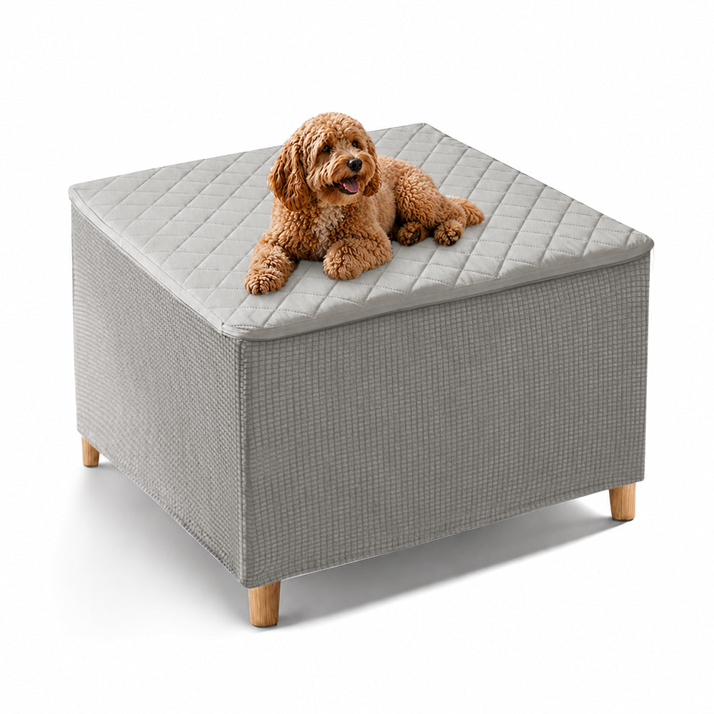 100% Waterproof Quilted Square Ottoman Cover