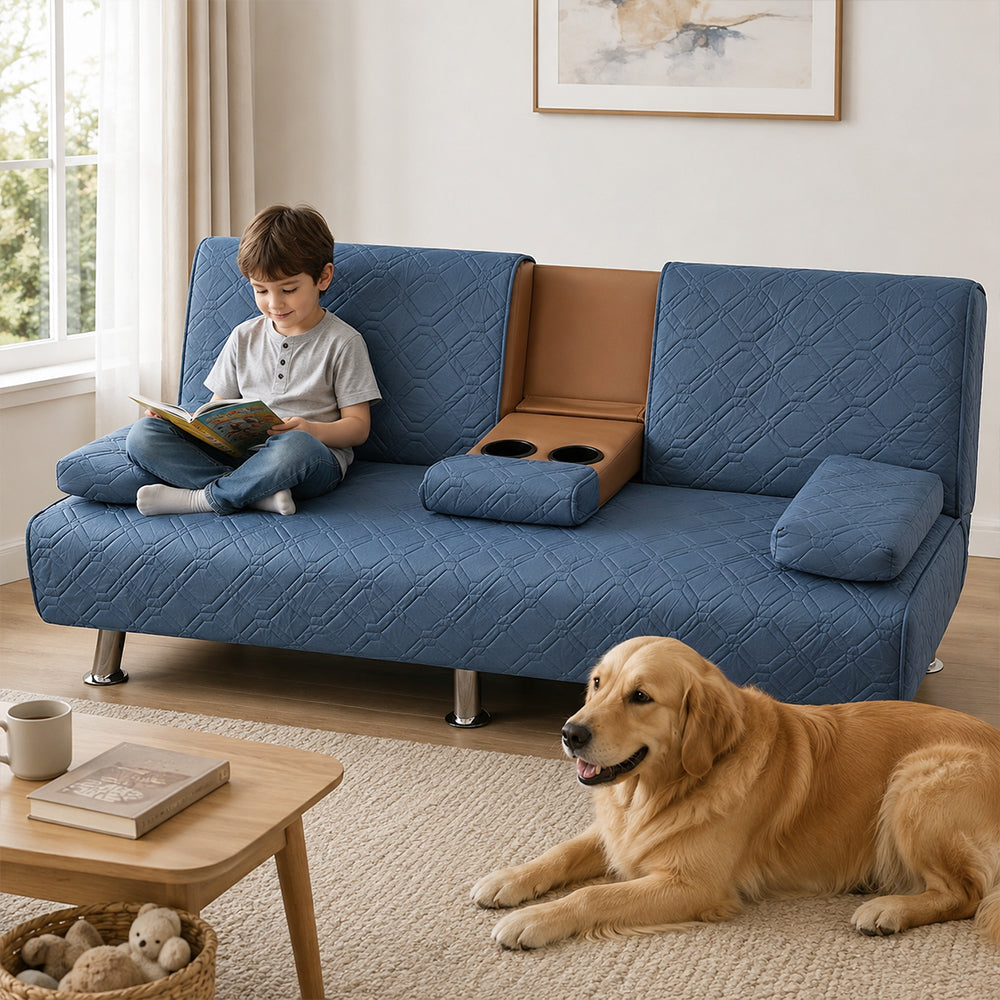 4-Piece Water-Resistant Quilted Futon Sofa Bed Cover Set