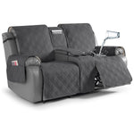 100% Waterproof Quilted Reclining Loveseat Cover - Dark Gray
