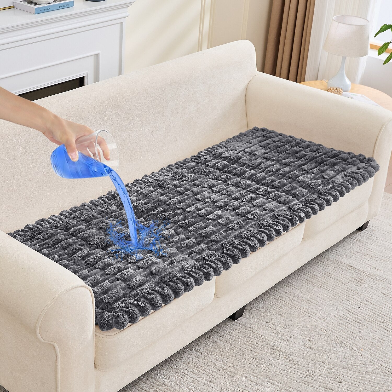 Waterproof Couch Cover for Dogs, Non-Slip Plush Sofa Protector, Fits 1/2/3/4 Seater Couch, Machine Washable, Pet-Friendly Furniture Cover