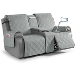100% Waterproof Quilted Reclining Loveseat Cover - Light Gray
